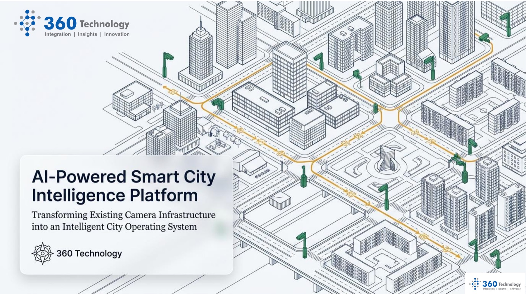 AI-powered smart city intelligence platform connecting camera infrastructure, roads, public assets, and operating dashboards.